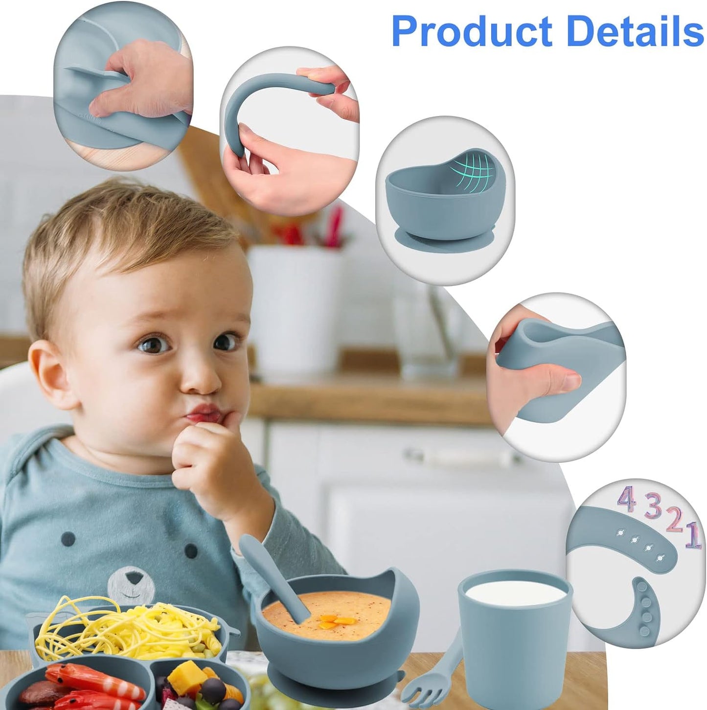 Vajilla Para Bebes De Silicona 6pc